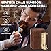 Scotte Cigar Humidor Box, Cigar Lighter Cedar Wood Lined Leather Cigar Case Built in Hygrometer & Humidifier, Torch Lighter with Cigar Holder Cigar Punch Portable Travel Cigar Humidor (Smooth Brown)
