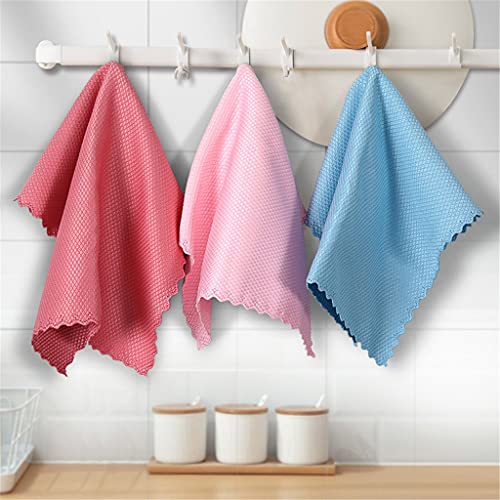 Asciugatura veloce asciugamani da cucina in fibra 8pcs Multicolor Kitchen Dishcloth Multiple Sizes(30 * 30cm) - immagine 3