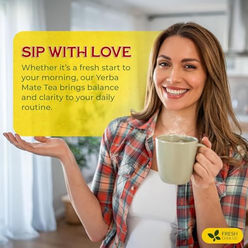 Image of FreshDrinkUS, Yerba Mate Tea Bags | 120 Tea Bags | Traditional South American Herbal Tea - Smooth & Refreshing Flavor - Premium Quality, Sustainably Sourced. Vegan.