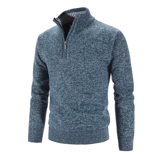 Mens Quarter Zip/Full Zip Knitted Sweater Turtleneck/Stand Collar Raglan Long Sleeve Loose Fit Stylish for Casual3