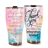 MEDROC Thank You Amazing Integration Analyst Tumbler Stainless Steel 30oz, Appreciation Gifts for Coworkers, Employees & Staffs Women, Driking Coffee Cup For Teammates Birthday Christmas