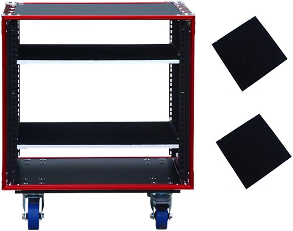MBROS 12U Open Frame Server Rack, Portable Aluminum Alloy Case with Compartment Rack Air Box Audio Performance Recording Studio Equipment
