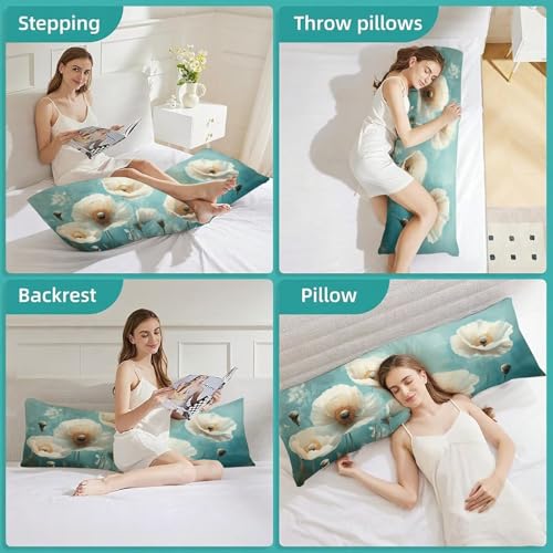 Taie traversin 180 cm bleu et beige double face velours