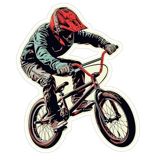 BMX Sport Sticker 4 Inch Freestyle Stunt Bike Trick Park Rider - Waterproof Vinyl Decal for Laptop...