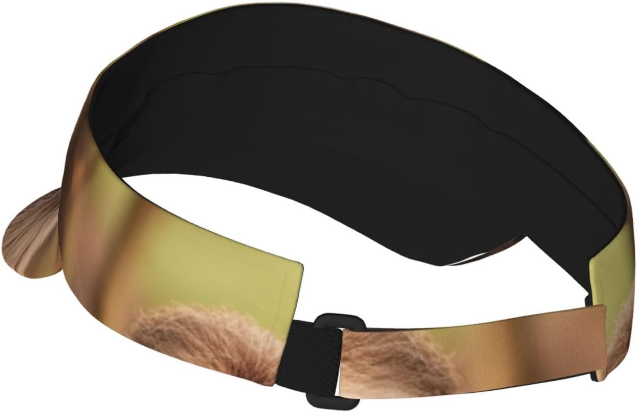 Baby Sloth Print Sports Sun Visor Hats Adjustable Running Golf Tennis Sun Cap for Women Men Black