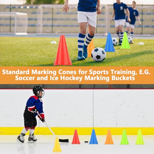 TNOMSNO Markierungskegel Fussball, 18cm Hütchen Kinder Pylonen Markierungskegel Durabile Fußball Markierkegel für Fußball, Sport, Reitsport (15)