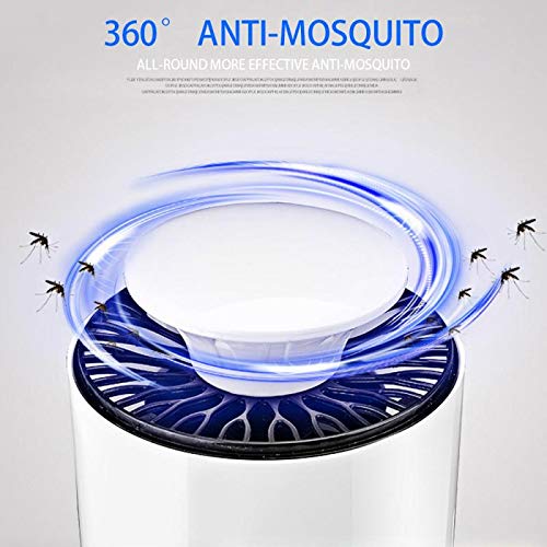 Image of Owme USB UV Mosquito Killer Lamp - Indoor Bug Zapper Trap with Quiet Fan Suction, Chemical-Free Mosquito Catcher for Home, Bedroom, Office & Kitchen (Round White)
