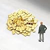 100 Pieces Tiny Fake Gold Bar for Crafts Dollhouse Miniatures Mini Gold Bars for Dollhouse Fairy Garden Micro Landscaping Decoration #4