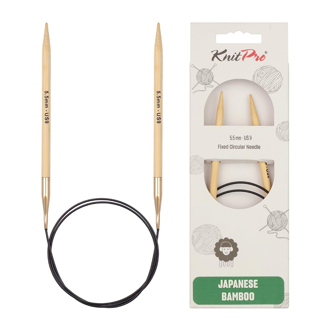 KnitPro Bamboo Fixed Circular Needles 32" (80cm) | 5.50mm