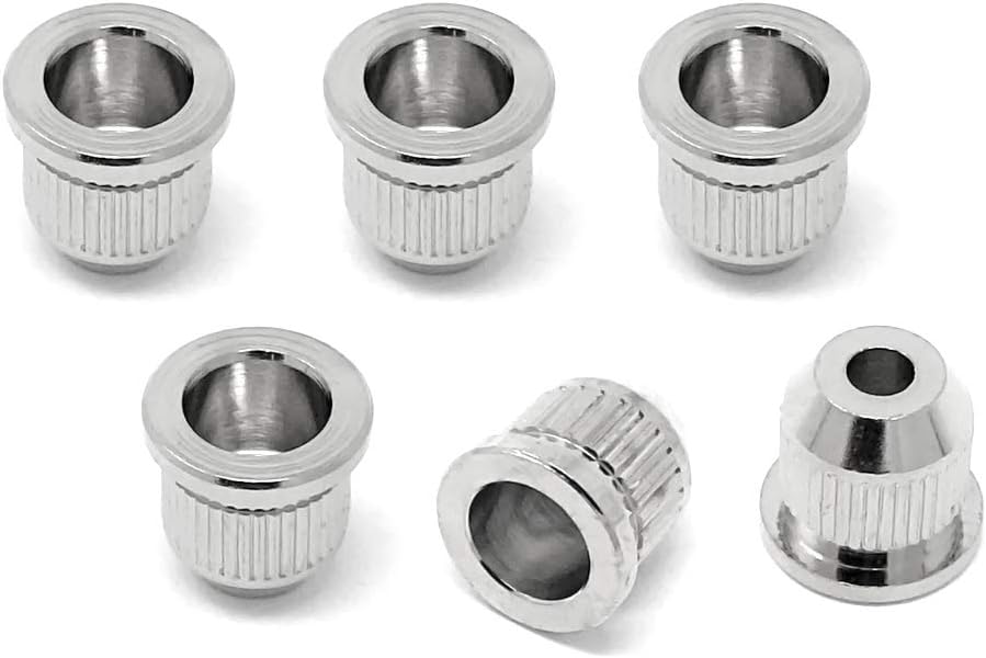 Black String-Through Body Ferrules for Fender Stratocaster and Telecaster Electric Guitar (Set of 6) SF170-BLK