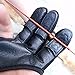Shentesel Archery Shooting Glove 1Pc Faux Leather 3 Fingers High Elastic Guard Protective - Black M
