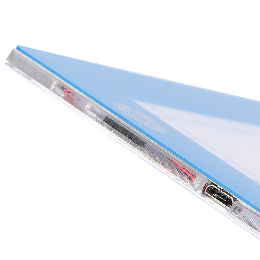 Tappetino luminoso a LED ultrasottile per tracciare, disegnare, fare schizzi, con protezione per gli occhi, illuminazione uniforme, per artisti, designer, artigiani, (Dimmerazione blu a tre