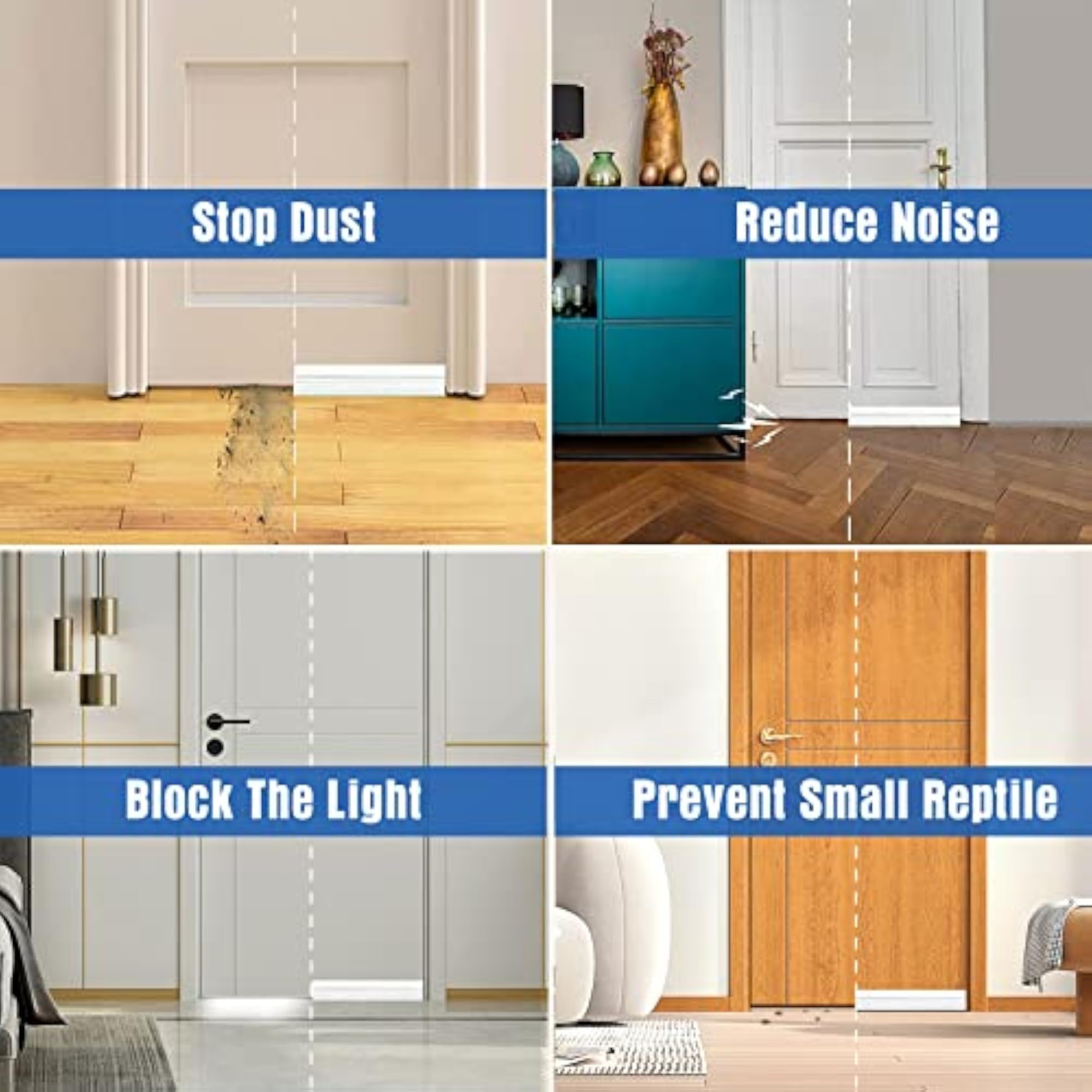 2PACK Huge Gap Door Draft Stopper, Widened Seal for Gaps