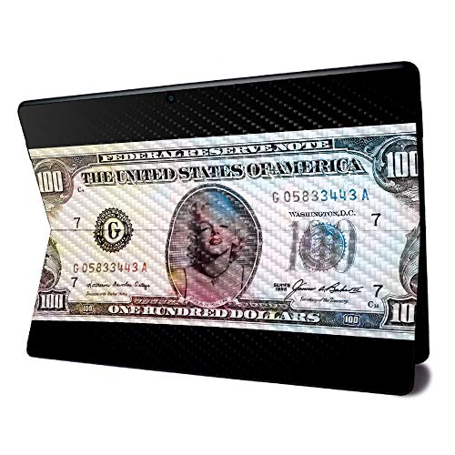 Image of MightySkins Carbon Fiber Skin for Microsoft Surface Pro X - Monroe Currency | Textured Carbon Fiber Finish | Easy to Apply, Remove, and Change Styles | Made in The USA