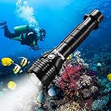 BlueFire Professional 2000LM XHP-50 Scuba Diving Flashlight Submarine Light 150M Underwater Diving Torch Light with Rechargeable Batteries and Charger