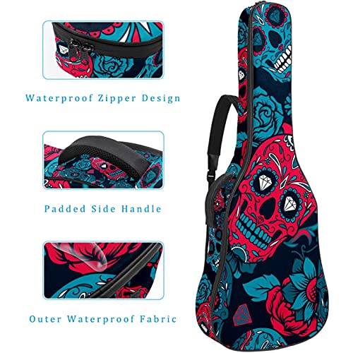 Housse de transport imperméable avec fermeture éclair pour guitare basse acoustique et classique Motif squelette Bleu… - Les Beatles, Paul McCartney, John Lennon, RIngo Starr, George Harrison Housse de transport imperméable avec fermeture éclair pour guitare basse acoustique et classique Motif squelette Bleu… – Image 5