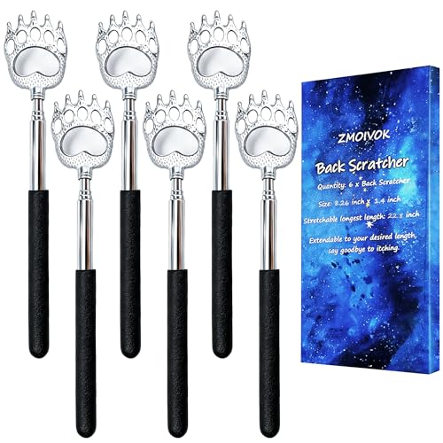 ZMOIVOK 6 Pcs Back Scratcher Extendable Metal Bear Claws Back Scratchers