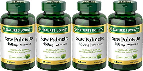Nature's Bounty Saw Palmetto 450 mg Capsules 250 ea (Pack of 4)