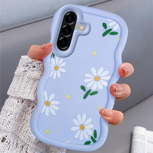BEENTRYS Motif Fleur Coque pour Samsung Galaxy A56 5G Coque,Wave Frame Aesthetic Marguerite Housse Femmes Filles Mignon Mince Douce Silicone TPU Souple...