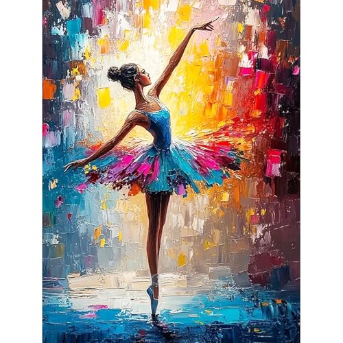 HEIBAGO Danseuse Peinture par Numéros pour Adulte, DIY Peinture Acrylique Kit de Peintures à...