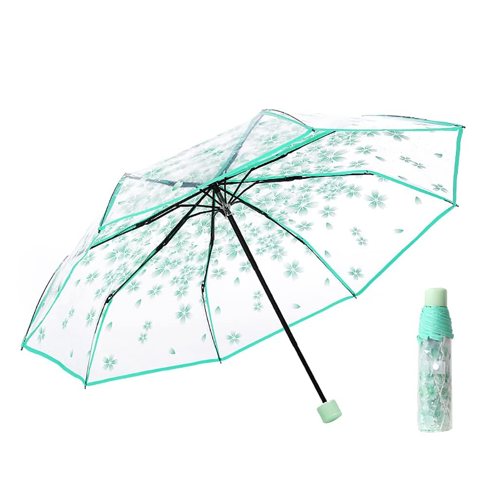 Parapluie Transparent 1Pc Parapluie Pliant Transparent À La Mode Princesse Parapluie Fleur De