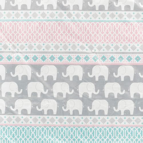 Image of Lush Decor Baby Elephant Stripe Soft & Plush Sherpa Blanket, 40 inch x 30 inch, Pink & Turquoise