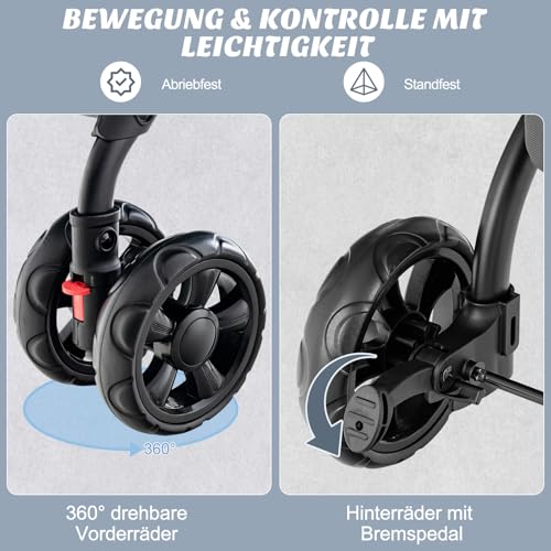 COSTWAY 3 in 1 Hundewagen, Hundebuggy 2 Etagen mit Netzfenstern & Taschen & Polstern, Oxford & Metall, Haustiere Buggy bis 16 kg, Hundebox Transporttasche klappbar, für Hunde Katzen Haustiere, Grau