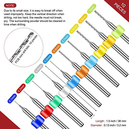 Image of 59 Pieces Hand Drill Bits Set Include 49 Pcs Metal Pin Vise Hand Drill Micro Mini Twist and 10 Pcs Tungsten Carbide PCB Rotary Tools for Resin Polymer Wood Craft DIY Jewelry Making Carving