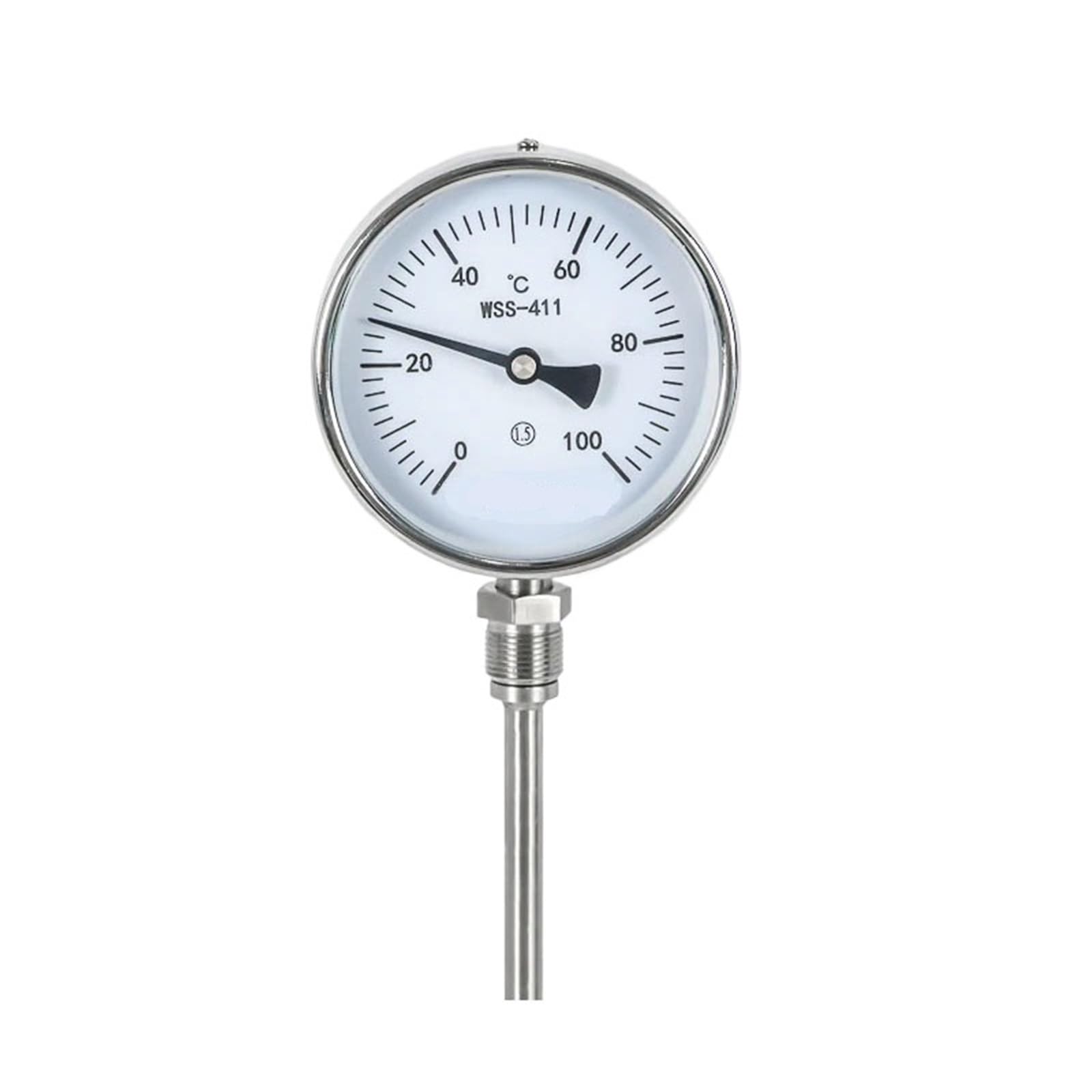 Termómetro bimetálico Wss411/401 de acero inoxidable radial axial universal puntero industrial termómetro tubo