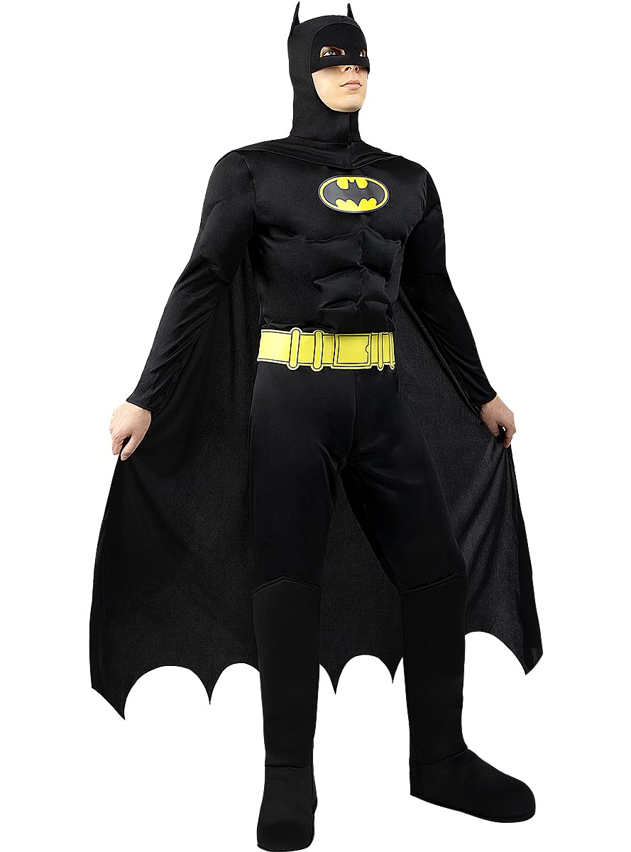 Funidelia | Disfraz de Batman TDK Lights On! para hombre Superhéroes, DC Comics, Murciélago - Disfraces para adultos, accesorios para Fiestas, Carnaval y Halloween - Talla M - Negro