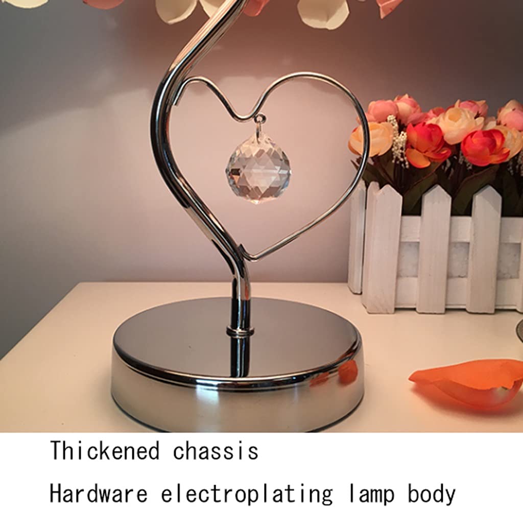 Lámpara de mesa Lampada da tavolo in cristallo decorazione flower lampada da comodino lampada da comodino in metallo lampade da comodo adatta for soggiorno artigianato e regali dormitorio y sala de es