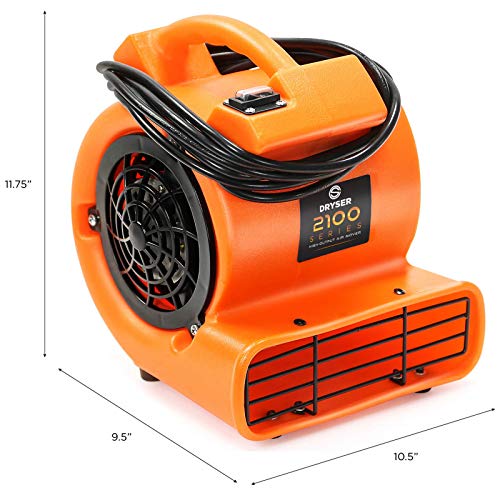 Dryser Mini Air Mover Carpet Dryer 1/12 Hp Industrial Floor Fan - Orange Carpet Drying Fan Floor Blower #TOP1