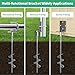 Multi-Purpose Ground Anchors Screw in, 18” Fully Welded Heavy Duty Trampoline Stakes with Brackets, T-Wrench and Adapter for Drill, Earth Anchor kit for Mobile Home Trampoline Shed Swing Set 2 Pack