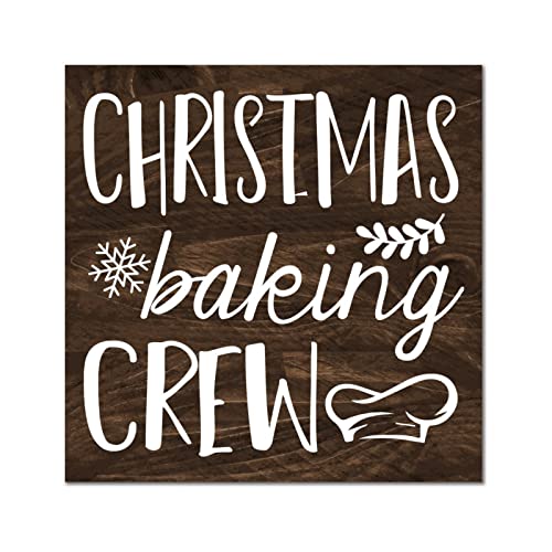 Plaque murale en bois Let It Snow rétro de 30,5 x 30,5 cm