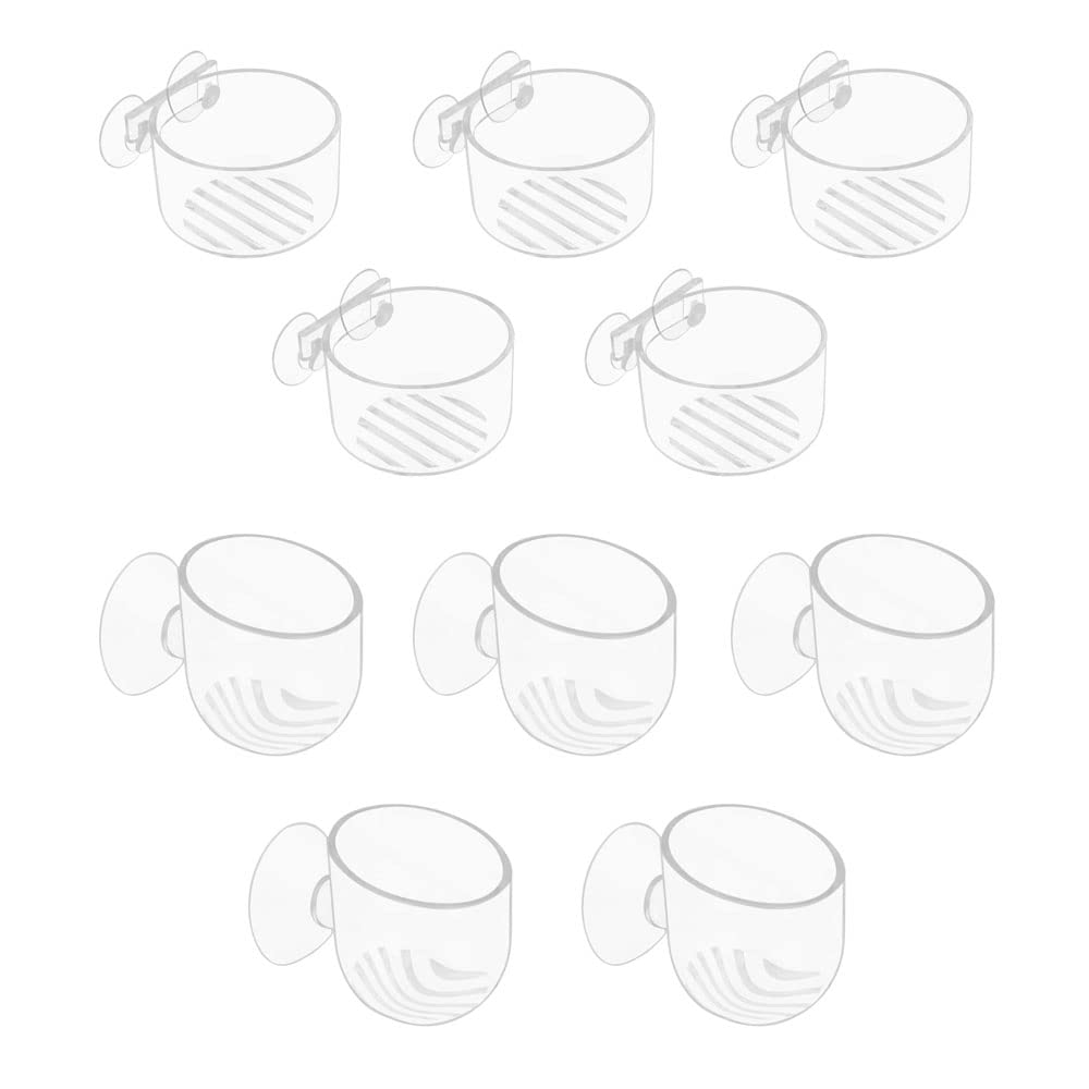 Ktnyl 10 Piezas Macetas de Acuario, Soporte para Plantas para Acuario, Maceta de Vidrio para Plantas, Maceta para Plantas de Acuario, Transparente, con Ventosa, para Decoración de Paisajes de Acuario
