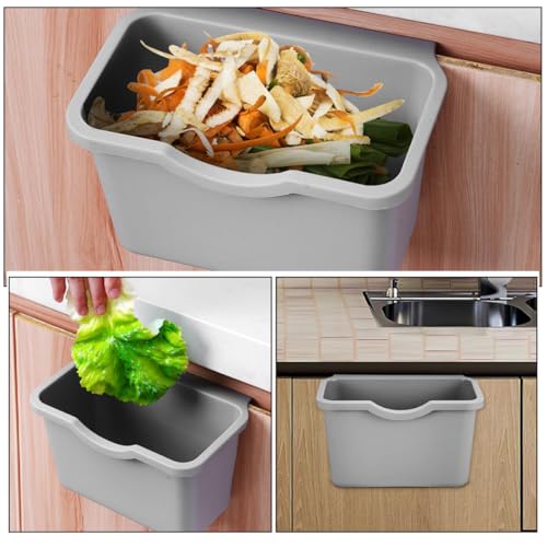 Canecas de basura plásticas pequeñas colgantes para cocina y baño miniatura 3