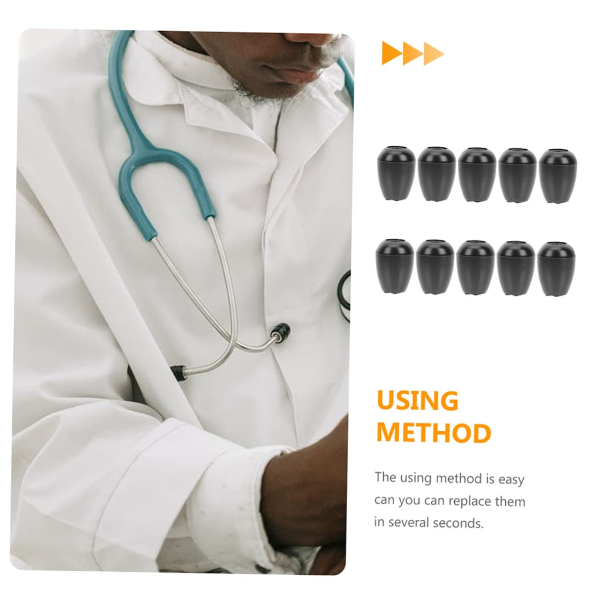 15pairs Silicone Earbuds for Stethoscopes Noise Isolating Replacement Ear Tips Easy to Install Accessories for Better Sound Conduction