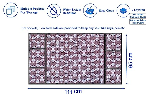 Image of The Furnishing Tree Fridge Top Cover Compatible for Samsung RR24C2823S8 /NL, 223 LTR WxL 65x111 in CM Counterchange Pattern Grey