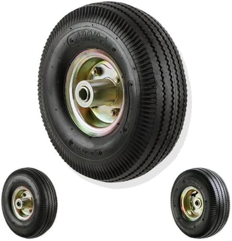 Set of Two 4.10-3.50 10-Inch Pneumatic Air Tires 5/8" Axle Hand Trucks Dollies Carts Wheelbarrows