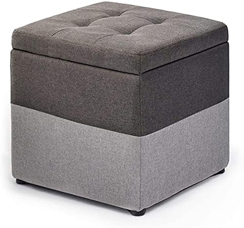 Pouf coffre avec couvercle à charnière et cube de rangement en tissu pour décoration de maison