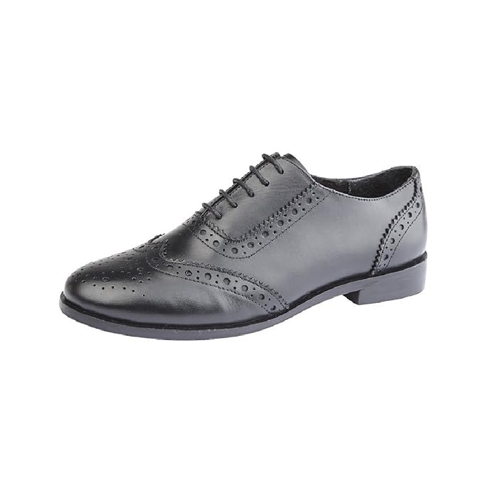 Ladies Womens Girls Black Leather Lace 