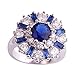 Psiroy Women's 925 Sterling Silver 5cttw Sapphire Quartz Filled Ring