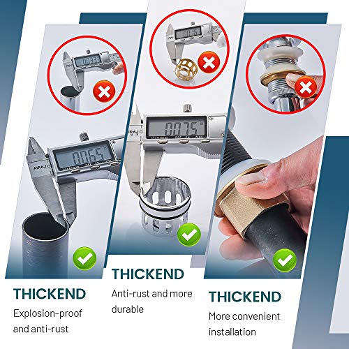 Bathroom Sink Drain, Vessel Sink Pop Up Drain With Detachable Basket Stopper,Anti-Explosion And Anti-Clogging Drain Strainer, Sink Drain Assembly Without Overflow Oil Rubbed Bronze, Regalmix Rwf082C #TOP4