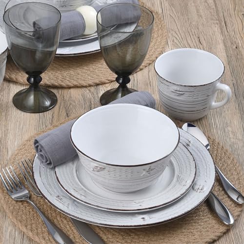 Image of Pfaltzgraff Trellis Coastal 16-Piece Dinnerware Set, Service For 4, White