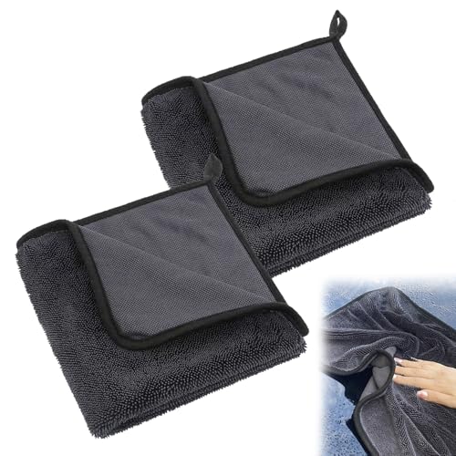 Image of Mxlfdc Bathroom Drying Cloth, 2 PCS Fast Dry Towel, 40x60cm Microfibre Shower Cloth for Car Detailing, Hair, Bath, Shower, Window, Glass, Gym (Dark Gray)