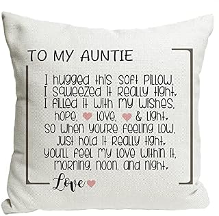 Auntie Gifts from Niece Nephew, Auntie Christmas Birthday Gifts -To My Auntie Cushion Cover Gifts for Auntie, Aunty Gift Throw Pillow Cover 18 X 18 Inch
