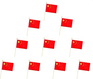10 Pack China Flags -CN Handheld Flag- Desktop Flag-5x8 In,Chinese Mini Flag. Suitable For Party Decorations, Store Displays, Bar Decorations And National Day Parades.