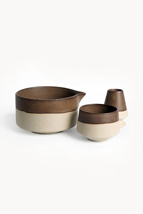 Kahverengi Matcha Seti + 1 Fincan (600 ml + 200 ml)