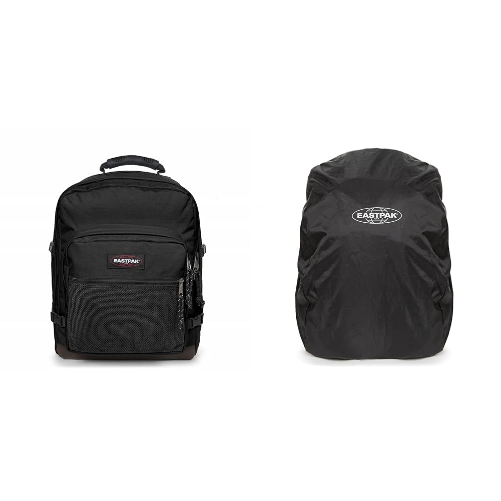 EASTPAK ULTIMATE Rucksack, 27 L - Black (Schwarz) & Cory Rucksack-Regenschutz, 27 L - Black (Schwarz)