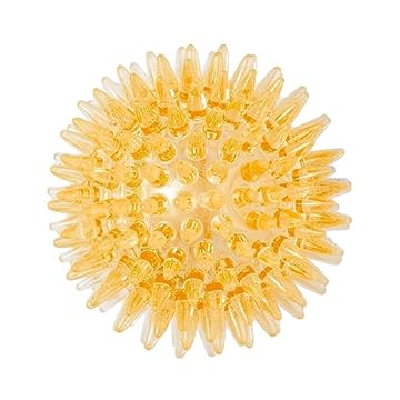 JAMBO PET Bolinha Para Cachorro Com Espinhos Macios Pequena Com Som Ideal Para Atividade Física, Facilita A Limpeza Dental E Fortalecimento Da Gengiva, Diversas Cores (Laranja)
